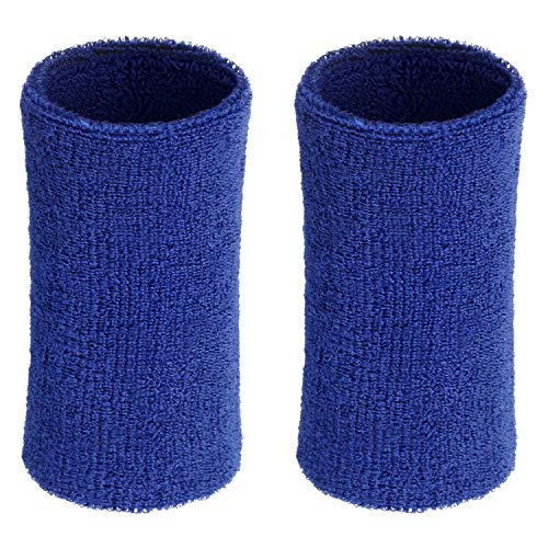Image of WILLBOND 6 Inch Wrist Sweat Bands for Men Women Tennis Elastic Athletic Long Sweatband Wrist Absorbent for Basketball Tennis Running Outdoor Activity