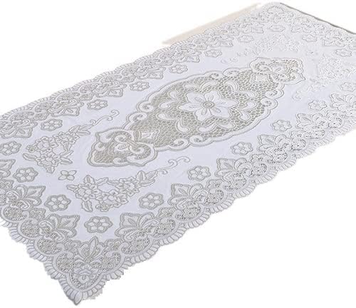 Miniatura 1 de TRENIS Nappe Mantel de mesa a prueba de aceite, mantel de comedor con estampado de bronce, mantel individual superpuesto (color plateado, ángulo