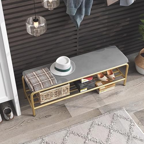 Banc d'entrée en velours ottoman de style moderne et élégant - 5