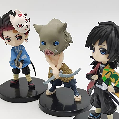 Action Figure Kit 6 Peças Kimetsu No Yaiba Qposkets Lindos