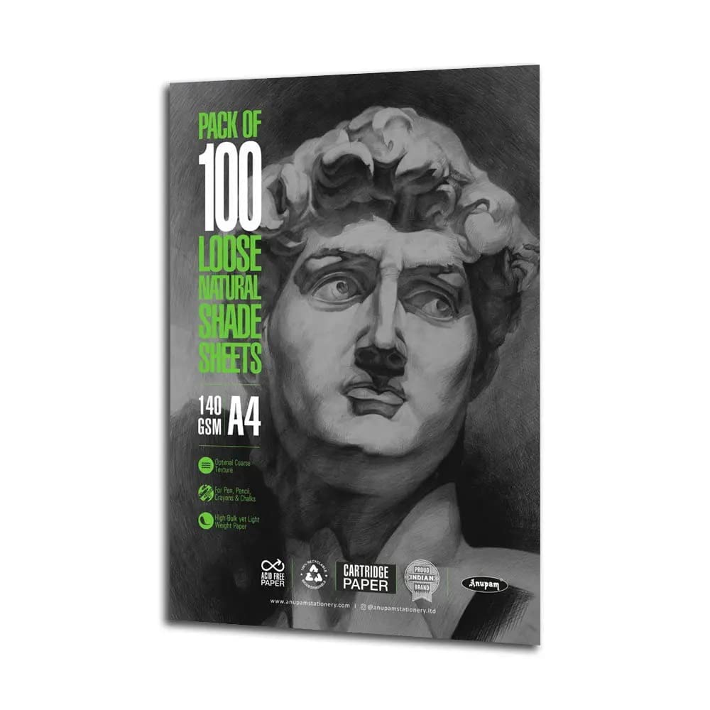 Anupam SketchO Sketching & Drawing Paper A4 | 100 Sheet 200 Pages | 140 GSM Sheet for Pencil, Charcoal, Graphite, redchalk Pastel, Chalk, Oil Pastel & Wax Crayon for Artist's & Amateurs