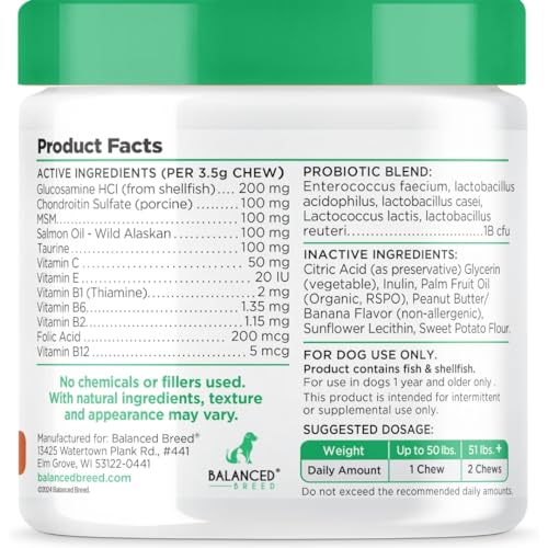 Balanced Breed All-in-1 Dog Vitamins Supplements Made in USA Non-GMO Vet-Pharmacist Approved Dog Multivitamin Probiotics Glucosamine Salmon Oil Skin Coat Supplement Dogs Senior & Adult Immune Support Balanced Breed All-in-1 Dog Vitamins Supplements Made in USA Non-GMO Vet-Pharmacist Approved Dog Multivitamin Probiotics Glucosamine Salmon Oil Skin Coat Supplement Dogs Senior & Adult Immune Support