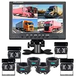 Hodozzy – 9 Zoll Rückfahrkamera Set Monitor mit 4 Pin Kabel, 4 Wasserd