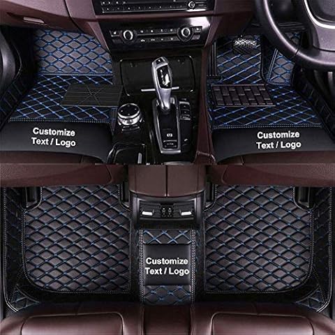 Handao-US Custom Car Mats for OPEL Astra K Grandland x insignia, PU Leather Car Floor Mats Set, All-Weather Waterproof Non-Slip Floor Mats Right Hand Drive Black Blue Cover