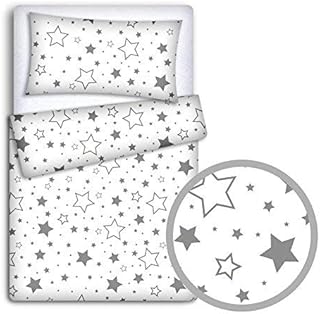 Baby Newborn Bedding Set Pillowcase + Duvet Quilt Cover 2 Piece to Fit Cot Crib Cradle Pram 120x90cm (Milky way)
