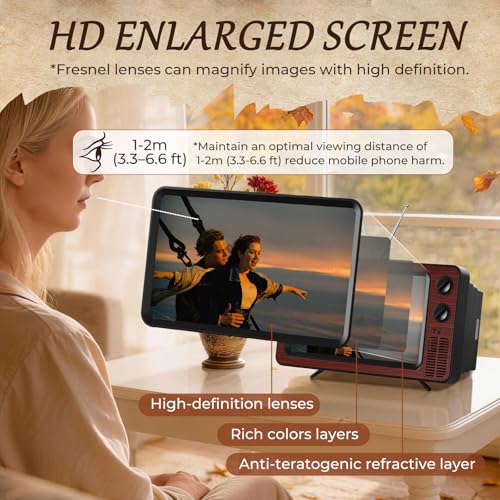 SEANCHEER Retro TV Cell Phone Screen Magnifier HD - Image 2