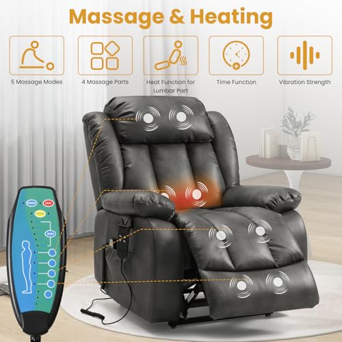 Image of Dual Motor Infinite Position Lay Flat Power Lift Recliner Chair for Elderly