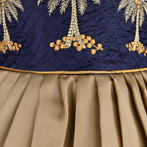 Image of Wish Karo Baby Girls Knee Length Satin Embroidered Party Dress-(fe2913nw)