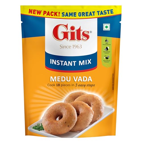 Image of Gits Medu Vada Breakfast Mix, Makes 18 per Pack, Pure Veg, South Indian Breakfast Mix, 200g