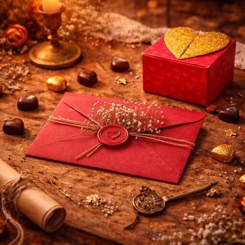 Image of Celebrations Heart Return Box with Emotional Love Letter & 2 Red Envelopes, Romantic Message Gift Box for Couples, Husband & Wife, Perfect for Anniversary, Valentine's Day & Special Moments