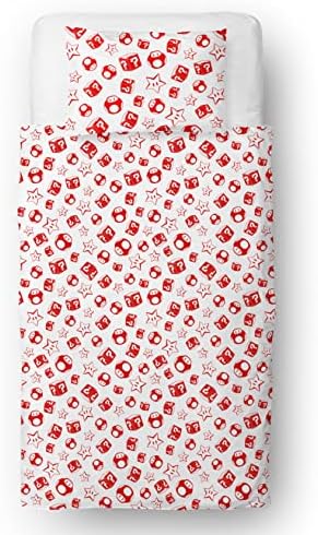 Character World Nintendo Super Mario Movie Official Single Childs Duvet Cover Set | Jump Design Reversible 2 Sided Bedding Including Matching Pillow Case Brands Single Bed Set | Polycotton