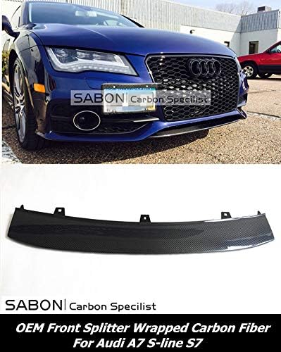 2012-15 A7 Sline S7 Front Splitter OEM Style Carbon Fiber Front Splitter Lip Spoiler for Audi A7 Sline S7