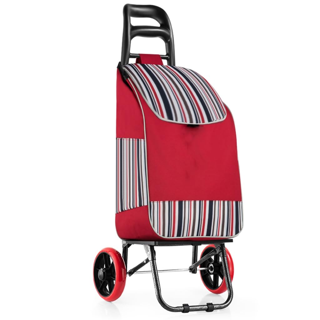 Chariot de courses pliable à provisions fini les sacs lourds de linge au jardin