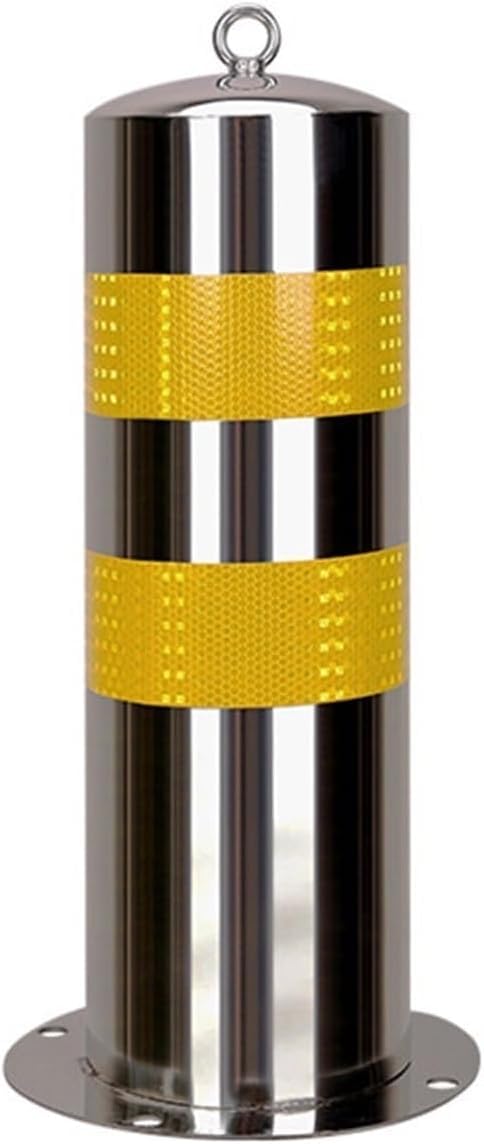 JYBNBBE Driveway Barrier Traffic Barricade Dia 12cm Stainless Steel Parking Barrier Security Driveway Bollard Post Pole, Heavy Duty Parking Cones with Reflective Strips Durable,D12cm/4.7in-75cm/30in