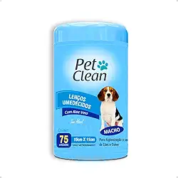 Lenço Umedecido Macho Toalhas Umedecidas Pet Clean 75 Unidades