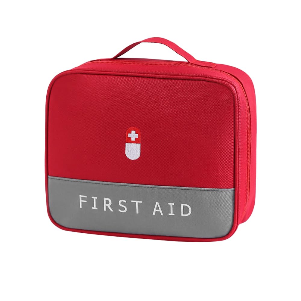 1 Piezas bolsa botiquin vacia,Botiquín de Primeros Auxilios Portátil,Para el Hogar,Camping, Aire Libre(Rojo)