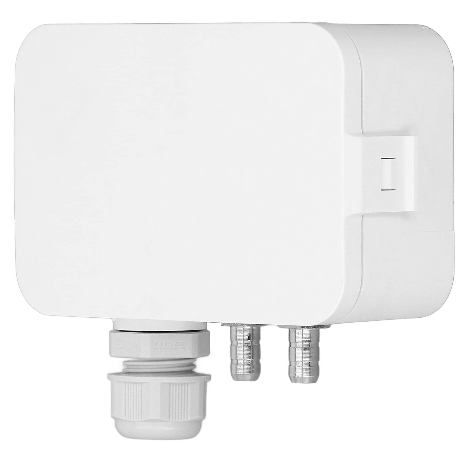 Sensor micro de presión diferencial Rango 0-500Pa Carcasa ABS para sistemas HVAC Control de ventilador Monitoreo de sala limpia Blanco