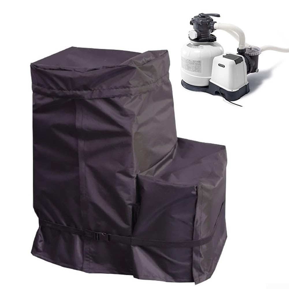 Wasserdichte Abdeckung Für Pool-Sandfilterpumpe - 420D Oxford, Maße 84x61x86 Cm, Schwarz