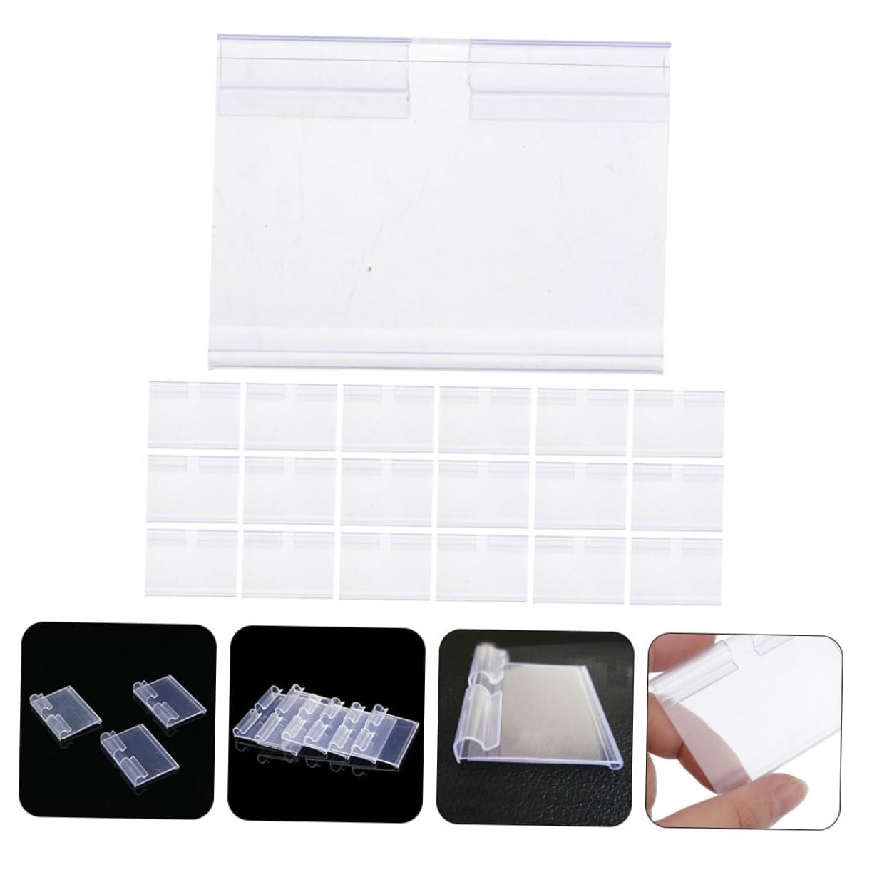 Uonlytech 4 Set Supporti Per Etichette Clip Per Espositori Trasparenti Per Supermercati Dimensioni Per Negozio E Scaffali Abbigliamento 50 Pezzi*4