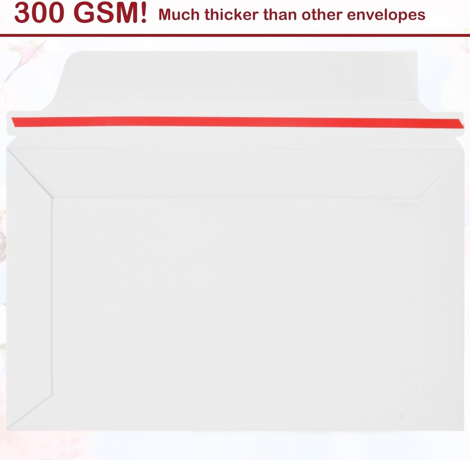 200 Pack Card Envelopes 7 x 4.35", 300GSM Thickened White Self Seal Trading Card Mailers, Rigid Envelope for Semi-Rigid Sleeves, Toploaders, Protector Supplies