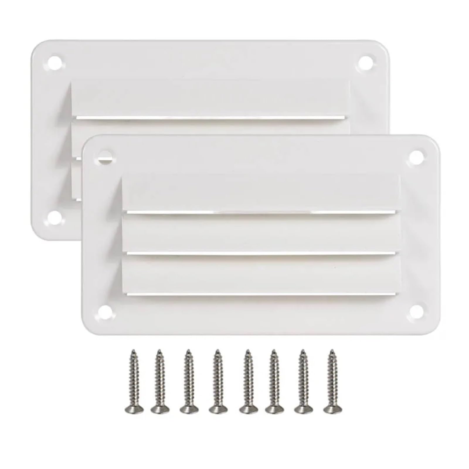 2Pcs/Set White/Black Air Vent Louver Bathroom Office Ventilation Outlet Grille Louver for Boat Yacht Motorhome RV Accessories(Bianco)