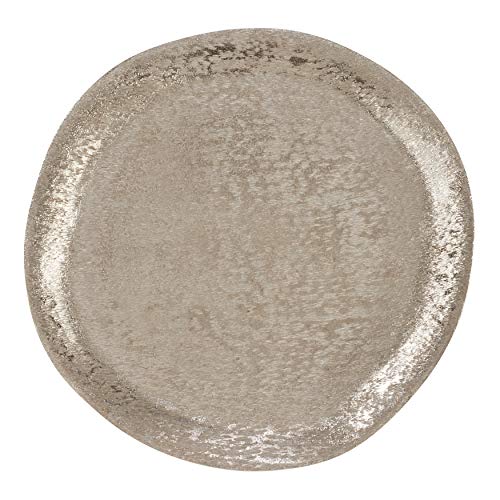 SARO LIFESTYLE CH496.S13R Brossé Collection Brushed Aluminum Chargers (Set of 4) 13