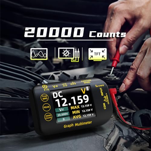 Image of BSIDE 20000 Counts Digital Multimeter Date Recorder, 1uV /1000V Photovoltaic /Miners Voltmeter Tester, TRMS with Rechargeable, Measures Capacitance Diode MAX /MIN /PEAK Voltage Temperature Ohm Continuity