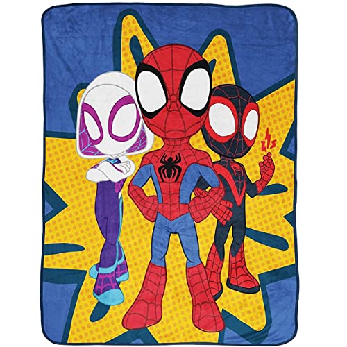 Jay Franco Marvel Spidey and His Amazing Friends Kids' Plush Fleece Throw Blanket, 46" x 60", Fade Resistant, Cozy for Toddlers & Kids