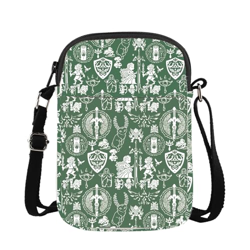 JTOUK Bolsa cruzada inspirada en videojuegos, regalo para amantes de los videojuegos, regalo para jugadores de videojuegos, Green Game Cr Eu, 5.91 Inches ×8.27 Inches JTOUK Bolsa cruzada inspirada en videojuegos, regalo para amantes de los videojuegos, regalo para jugadores de videojuegos, Green Game Cr Eu, 5.91 Inches ×8.27 Inches