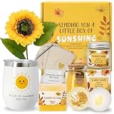 HappyPack Sending Sunshine Get Well Gift Basket For Women 8 pcs, Get Well Soon Gifts For Women, Get...