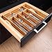 Cutlery Tray with 7 Compartments Flatware Organizer Used for Drawer Organizer Divider Bamboo Holder for Utensils Flatware,Silverware (Bamboo, 11.4-17.9