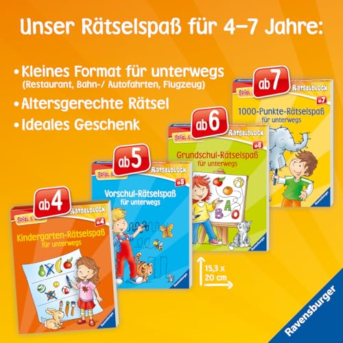 Kindergarten-Rätselspaß für unterwegs - Rätselbuch ab 4 Jahre, Reisespiele für Kinder (Spiel & Spaß - Rätselblock)