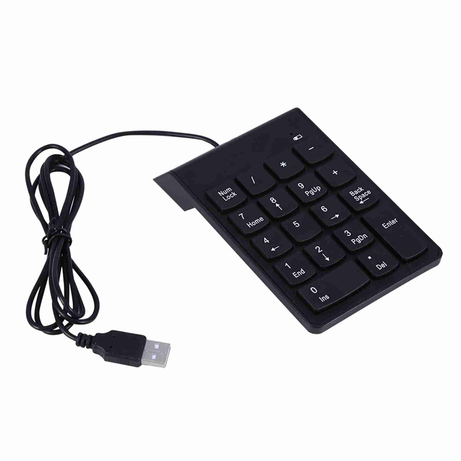 Generic Klawiatura Numeryczna Mini USB 18 Klawiszy Odporny na Zalanie do Laptopa Komputer Stacjonarny Pro Materiał ABS Czarny 1 szt.