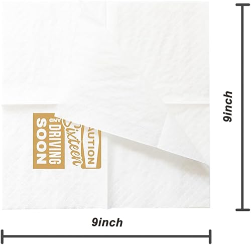 Miniatura 3 de SharkBliss Divertidas servilletas de cóctel de cumpleaños número 16, paquete de 50 servilletas de papel para niños y niñas, decoración de cumpleaños