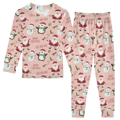 Pajama Sets Long Sleeve Christmas Santa Penguin Soft Comfy Sleepwear 2 Piece PJS 3-8T