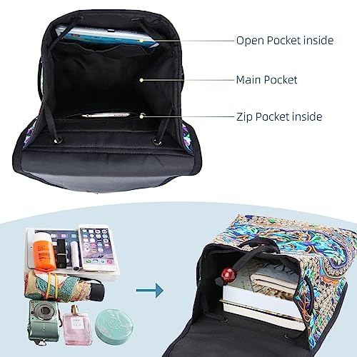 Goodhan Blue Flowers Embroidery Backpack Purse with a Crossbody Phone Purse3