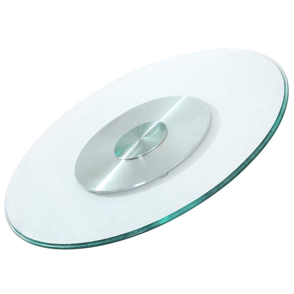 LUNEZY Plateau tournant en Verre Transparent, Plateau Rotatif en Verre trempé, Plateau tournant Multi-Taille à 360 degrés, Portant 300 kg, Bord de sécurité silencieux/transparent/100 cm