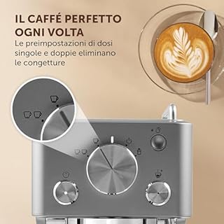 Breville Barista Slimline Macchina per espresso | IMontalatte integrato | Macchina da caffè compatta per cappuccini, latte macchiato e altro | Pompa da 15 bar | Argento [VCF185X]