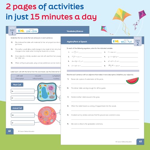 Summer Bridge Activities 8th Grade to 9th Grade Workbooks All Subjects, Math, Language Arts, Science, Social Studies, Fitness, Eighth Grade & Ninth Grade Workbook With Flash Cards, eBooks & More - Image 7
