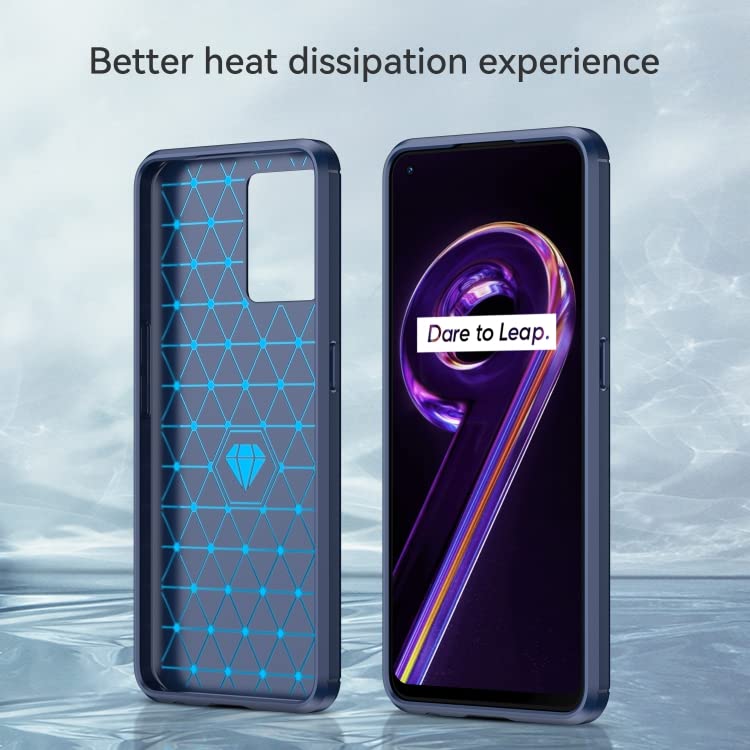 Image of NPRC Hybrid Ultra Slim Protective Case TPU Non-Slip Carbon Fiber Texture Shockproof Case Cover for Realme 12 Pro Plus - Blue