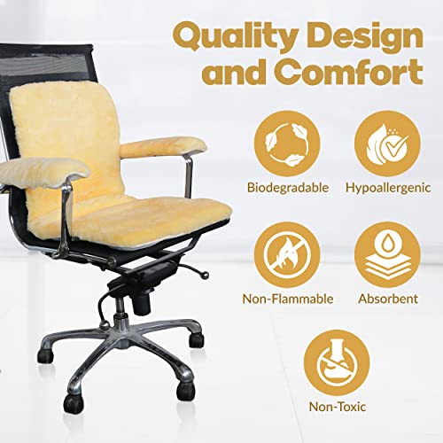 Natural Sheepskin For Bed Sores And Skin Irritation | 100% Real Medical Sheepskins With Non-Slip Back For Pain Relief And Discomfort, Wool Seat Pad, Natural, 17 In. X 17 In. #TOP5