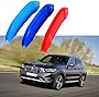 TOPGRIL M-Colored Grille Insert Trims Stripe M Sport Grille Insert Trim Strips for 2022 BMW LCI G01 X3 7-Beam Cover 3pcs Accessories