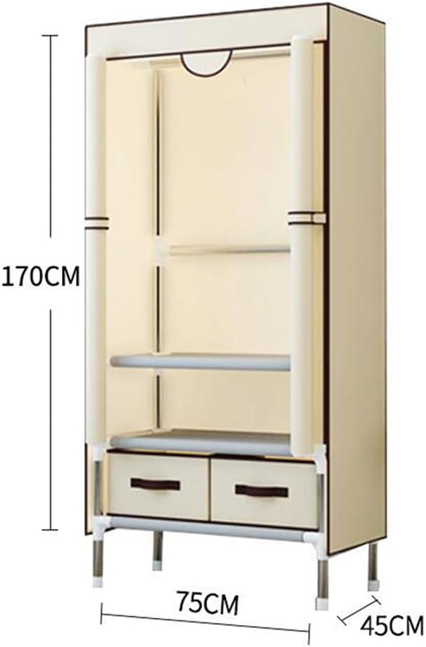 Cloth Wardrobe Clothes Closet, Portable Closet Wardrobe Storage Closet Standing Closet Fabric Cabinet Portable Wardrobe,Gray_75x45x170cm