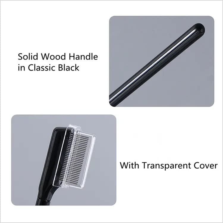 Eyelash,Eyebrow or lashes Comb Brush Separator Mascara Applicator, Mascare Brushes with Metal Teeth,Reuseable Mascara Wands, Lash Separator Tool for Eyelashes Extension,Definer Eye Makeup Cosmetic,Mascara Brushes Tool with Comb Cover (5 Pack)