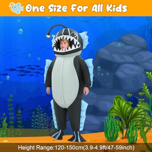Disfraz inflable de pez rape para niños miniatura 3