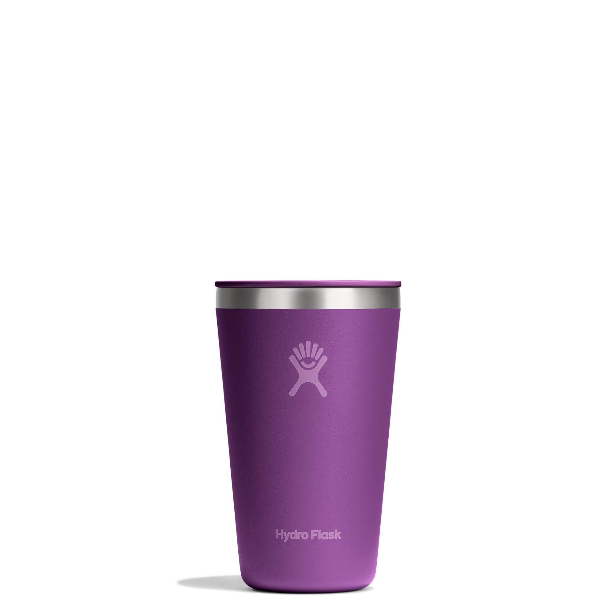 Hydro Flask – All Around Tumbler Press-in Lid 473 ml (16 oz) – Insulated Stainless Steel – Splash-Resistant, Leak-Resistant, Cupholder Compatible – Keeps Drinks Cold 24 Hrs & Hot 12 Hrs – Beachplum
