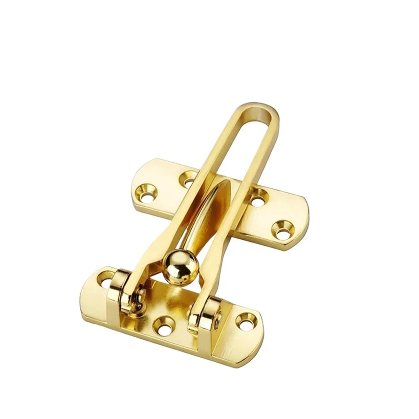 Swing Bar Door Lock 3pcs Insurance Door Bolt Anti-Theft Buckle Chain Stainless Safety Bedroom Hotel(Gold)