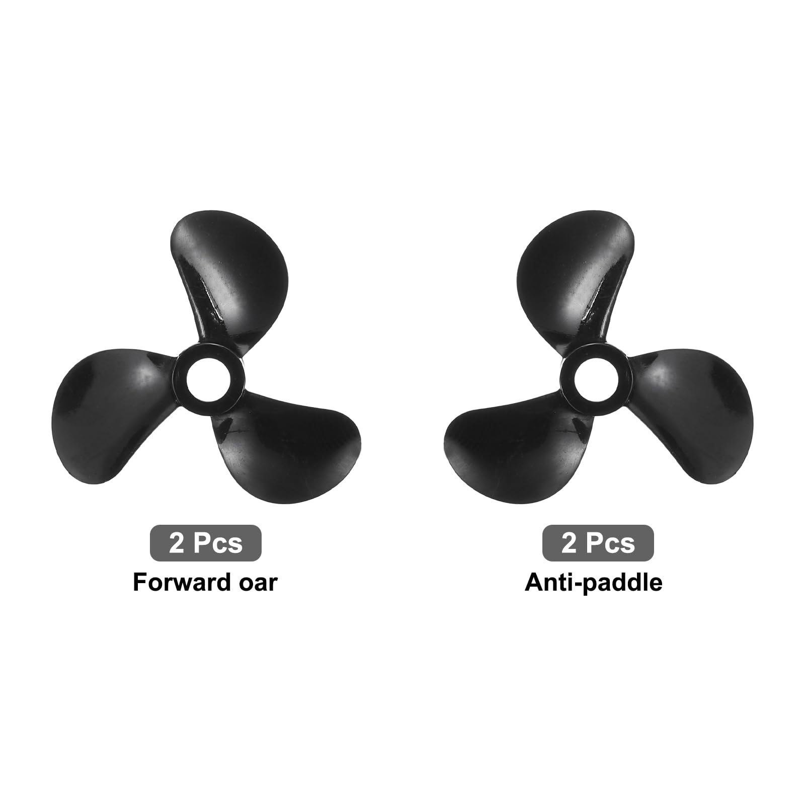 QUARKZMAN 2 Juegos De Hélices para Barco RC, Hélices De 3 Palas con Agujero De 3 mm De Diámetro Y 25mm De Diámetro Exterior, Rotación Horaria CW, para Barco RC, Modelo De Barco DIY, Negro