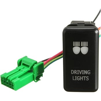 Cllena Laser Blue Led Light Push Button Switch With Connector Wire Kit For Toyota Driving Lights