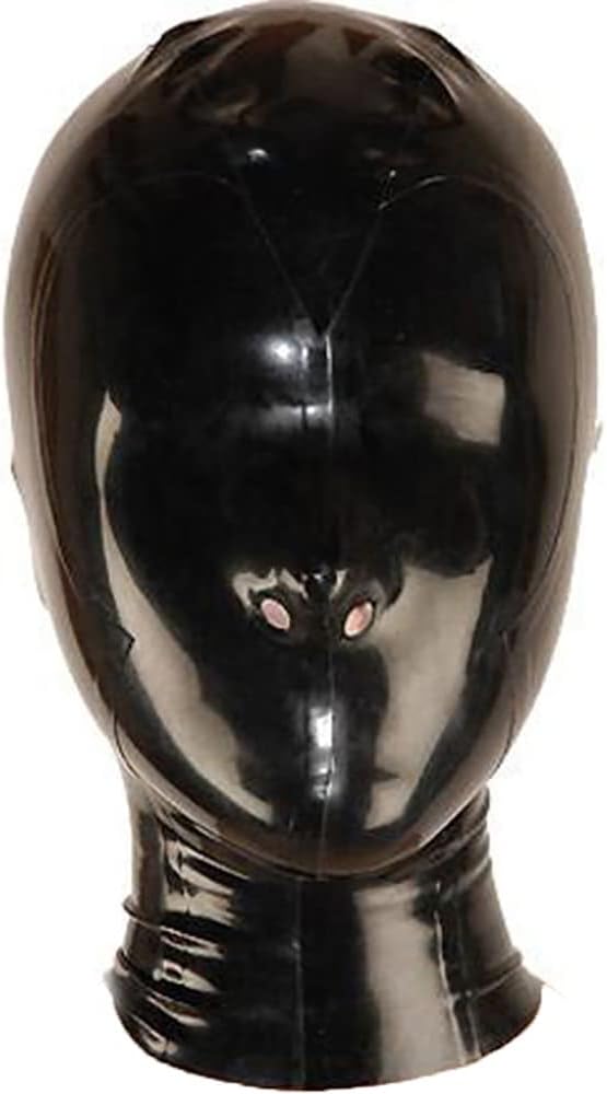 MONNIK Latex Hood Realistic Mask Sexy Rubber Unisex Hood with Zipper for Party Catsuit Cosplay Clubwear DIY Latex